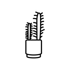 African Milk Tree Outline Icon, Vector illustration
