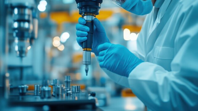 Engineer testing mechanical parts of a prototype, focusing on optimization and real-time feedback, hands-on engineering work