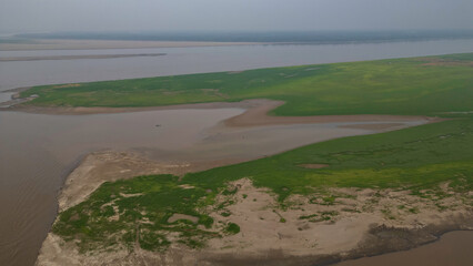 DROUGHT IN THE AMAZON RIVER, THE RIVERS ARE LEFT WITH LITTLE WATER DUE TO THE LACK OF RAIN IN THE JUNGLE