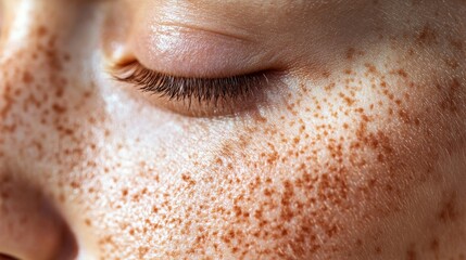 Naklejka premium Hyperpigmentation Face with Dark Spots and Uneven Skin Tone