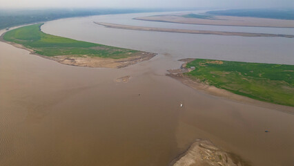 DROUGHT IN THE AMAZON RIVER, THE RIVERS ARE LEFT WITH LITTLE WATER DUE TO THE LACK OF RAIN IN THE...
