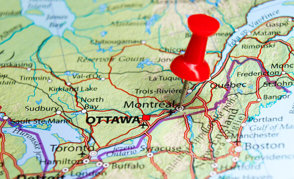 Montreal, Canada pin on map
