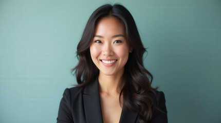 Fototapeta premium Confident Asian Businesswoman Corporate Headshots - Professional Business Portraits for Executive Profiles, Marketing, and LinkedIn