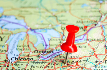 Naklejka premium Pittsburgh, Pennsylvania pin on map