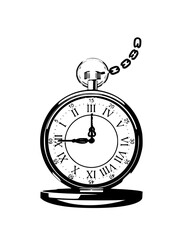 black and white clock