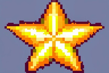 Fototapeta premium pixel art style star on clear background, easy to use icon