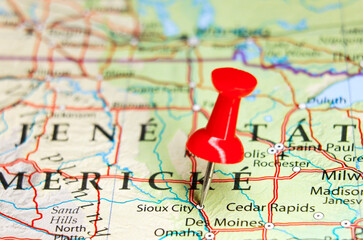 Sioux City, Iowa pin on map