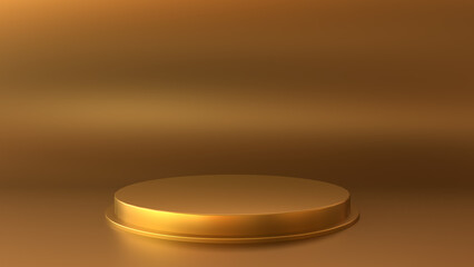 Gold product podium background stand display for premium products.