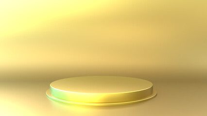 Gold product podium background stand display for premium products.