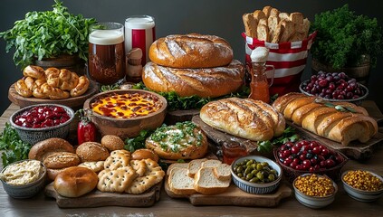 a table full of food. 