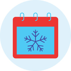 Winter Calendar Icon Illustration Featuring Seasonal Design for Holiday Planning and Festive Events