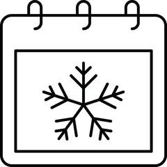 Winter Calendar Icon Illustration Featuring Seasonal Design for Holiday Planning and Festive Events