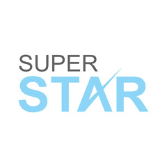 super star typography logo vector eps
