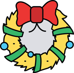 Elegant Wreath Icon Illustration Representing Christmas Decorations, Holiday Cheer, and Festive Seasonal Joy
