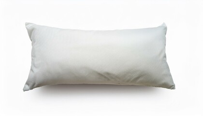 White pillow isolated on white background. Soft and fluffy pillow for sleeping or resting.