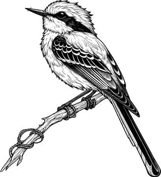 recommend clip art: Scarlet Tanager set engraving vector design