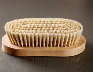 Wooden brush with natural bristles.