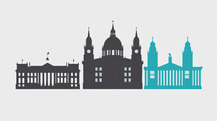 Fototapeta premium Skyline Illustration of the London city England, silhouette vector of famous places