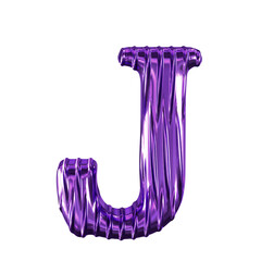 Fluted purple letter j