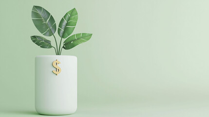 Growing plants symbolize financial growth, with dollar sign accentuating connection between nature and prosperity. This image captures essence of nurturing investments