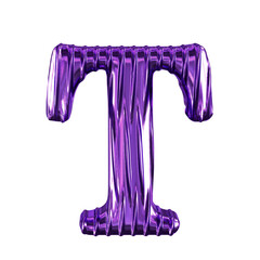 Fluted purple letter t