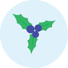 Classic Mistletoe Icon Illustration Representing Christmas Traditions, Festive Romance, and Holiday Cheer