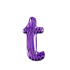 Fluted purple letter t