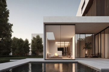 Fototapeta premium Modern house, exterior details 