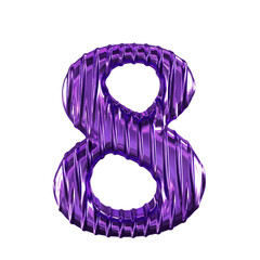 Fluted purple number 8