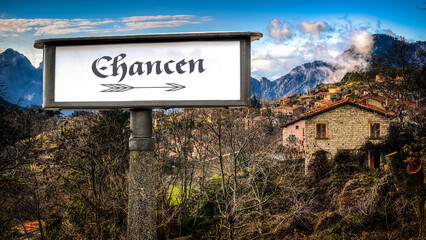 Fototapeta premium Signposts the direct way to Opportunities