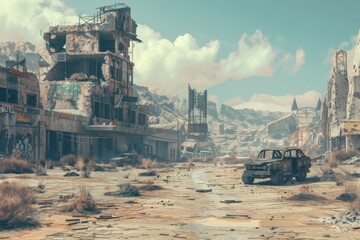 Post Apocalyptic World, Apocalypse City, Wasteland, Futuristic Nuclear Desert, Postapocalyptic World
