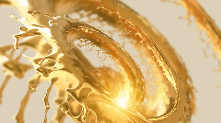 gold and purple metallic paint oil splash