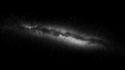 Fototapeta premium Milky Way Galaxy on Black Background in Minimalistic Photorealism - AI generated illustration