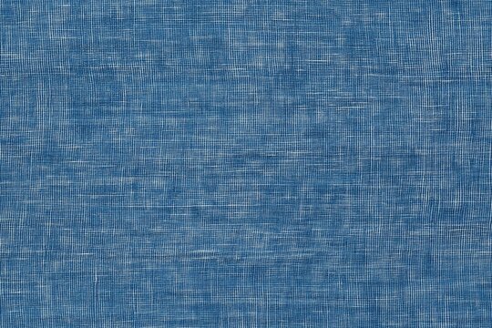 A textured blue cotton chambray fabric background with a woven appearance, showcasing a subtle pattern and depth.