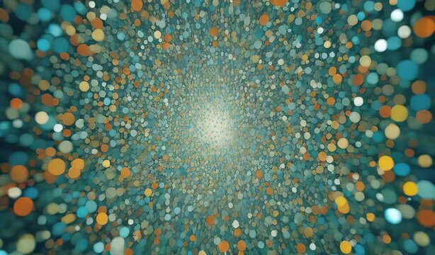 Abstract Circle Background with Colorful Particles