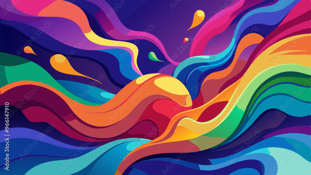 Wall mural Abstract colorful color with gradient flow shape background. Vector illustration