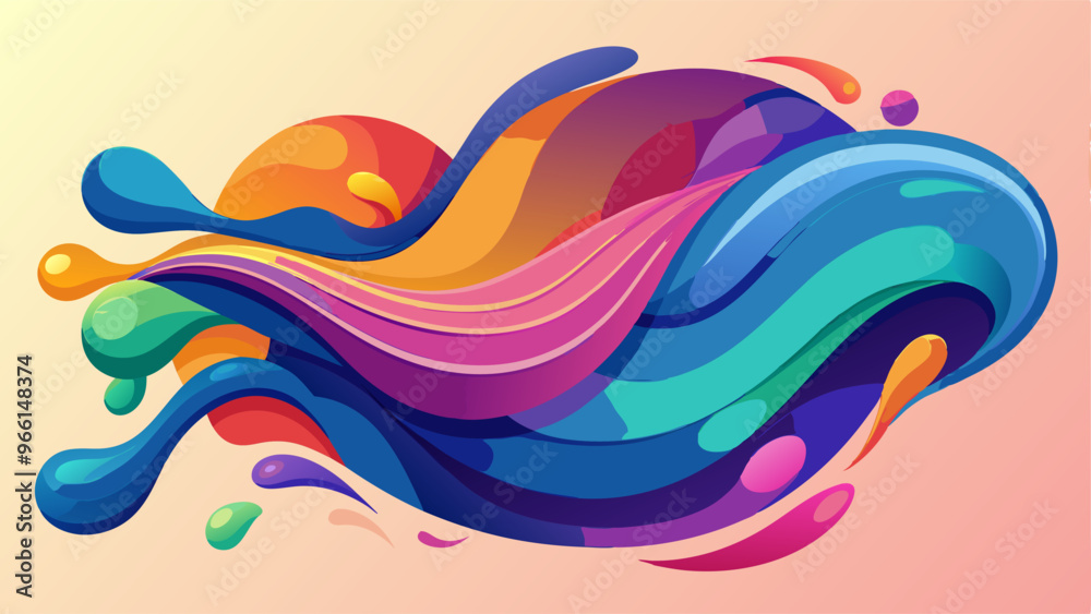 Wall mural abstract wave liquid fluid shape color background. modern with colorful shape. vector illustration