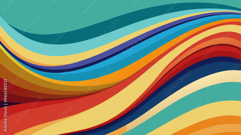 Wall mural Abstract wavy smooth curve background. Illustration vector