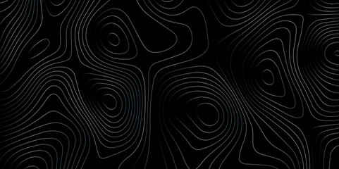 Abstract light pattern Vector illustration. Topographic map background concept. Vibrant neon lights pulsating patterns. Colorful topography contour lines isolated on black background.  © Ageless Artistry
