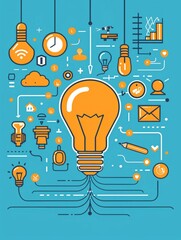 World Intellectual Property Day, creativity and invention symbols, ample copy space