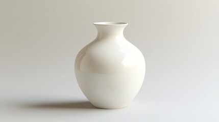 A simple white vase made of porcelain.