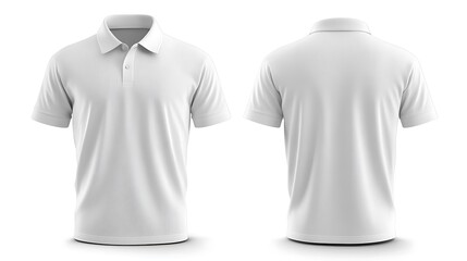 White Polo Shirt Mockup   Front and Back View  Isolated on White Background