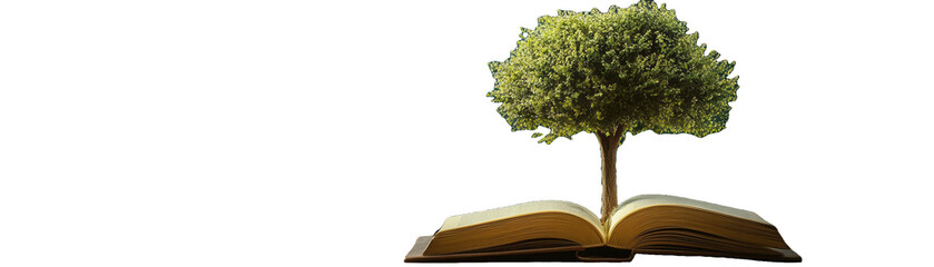 Lifelong education represented with a growing tree of knowledge, lifelong education, continuous learning visual on transparent background