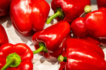 red bell peppers, food background