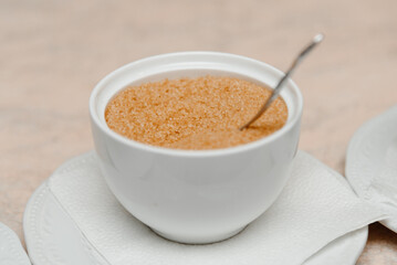 brown sugar in white cup