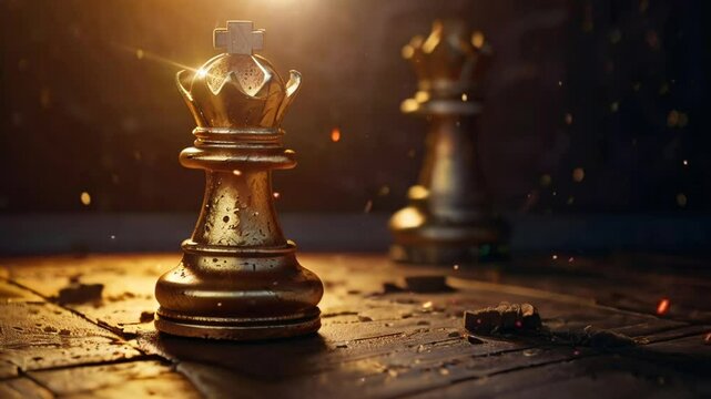 chess on the chessboard, video perulangan yang halus 4K 