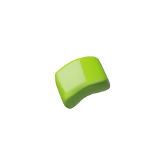 Vector 3d illustration with a cut piece of green onion stem.