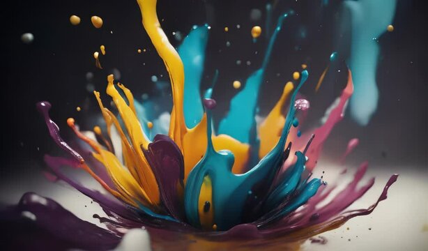 Colorful Paint Splash Abstract Background