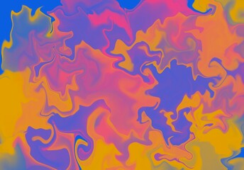 Abstract colorful pattern with swirling shapes and vibrant hues.