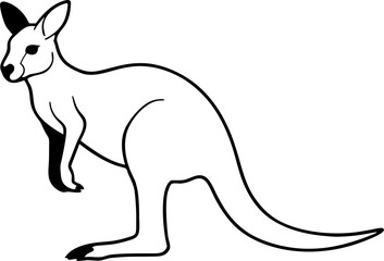 Kangaroo line art vector .This is editable and printable vector eps file